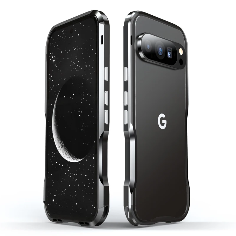 Luxury Frosted Metal Blade Phone Case with Shockproof Bumper and Lens Protection