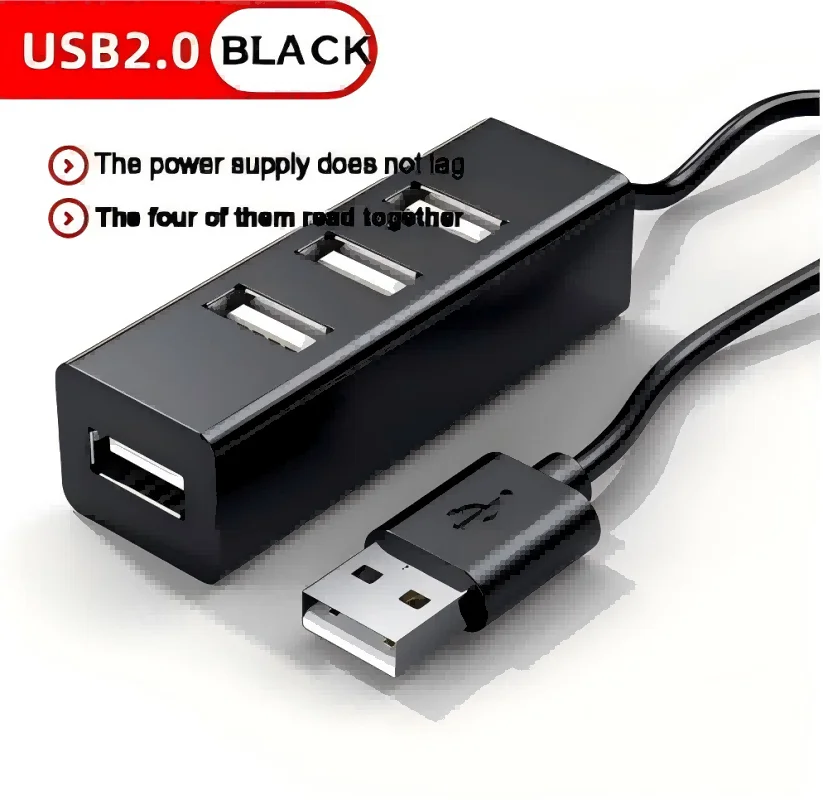 USB Hub Adapter Mini 4-Port USB 2.0 Hub Adapter High-Speed Hub USB Splitter Converter All-in-One Computer Accessory