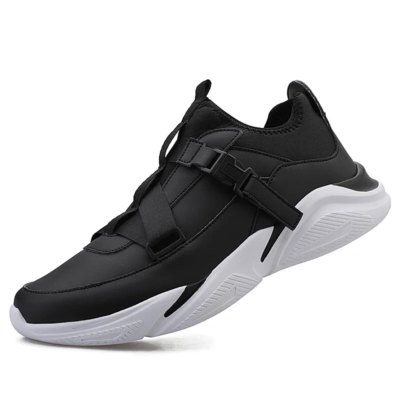 Explosive Spring Men's Sports Shoes Soft Sole Running Shoe 2024 Fashion Casual Leather Surface Breathable Increased Flat Shoes