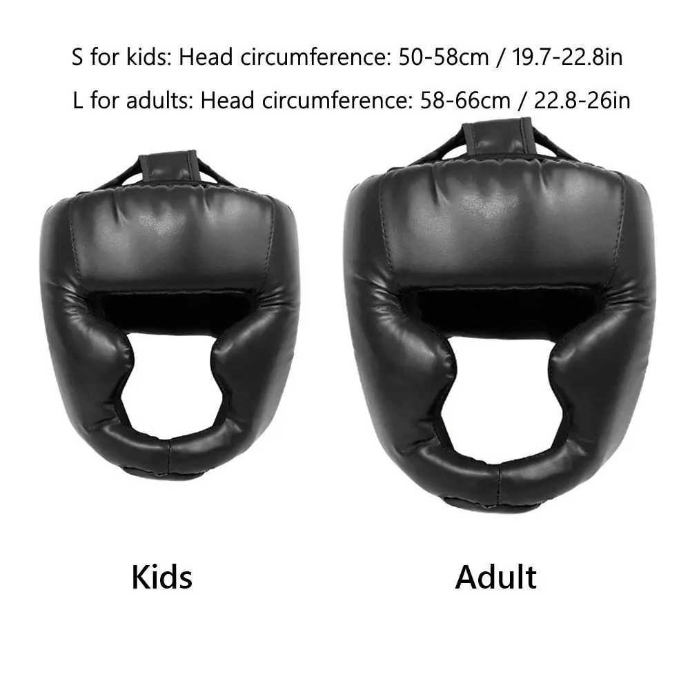 New PU Leather Boxing Headgear Breathable Adjustable Boxing Helmet Thick Foam Padding Full Coverage Training Equipment