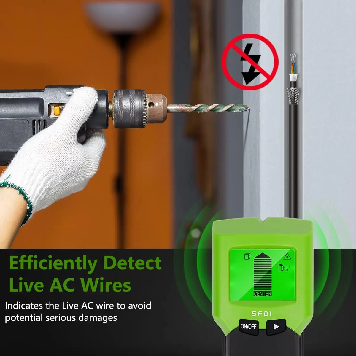 5 in 1 Wall Scanner Detector,Digital Stud Finder with LCD Display, Metal/AC Wire