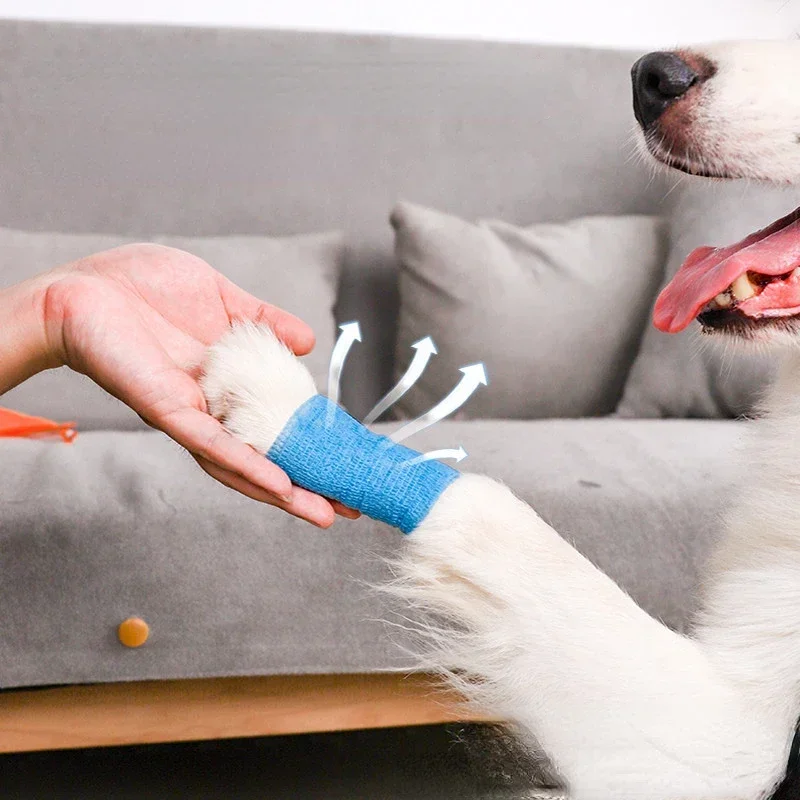 Self-adhesive Elastic Bandage for Pet Nonwoven Bandage Cover Protector Dog Outdoor Retractable Sports Tape Self Adherent