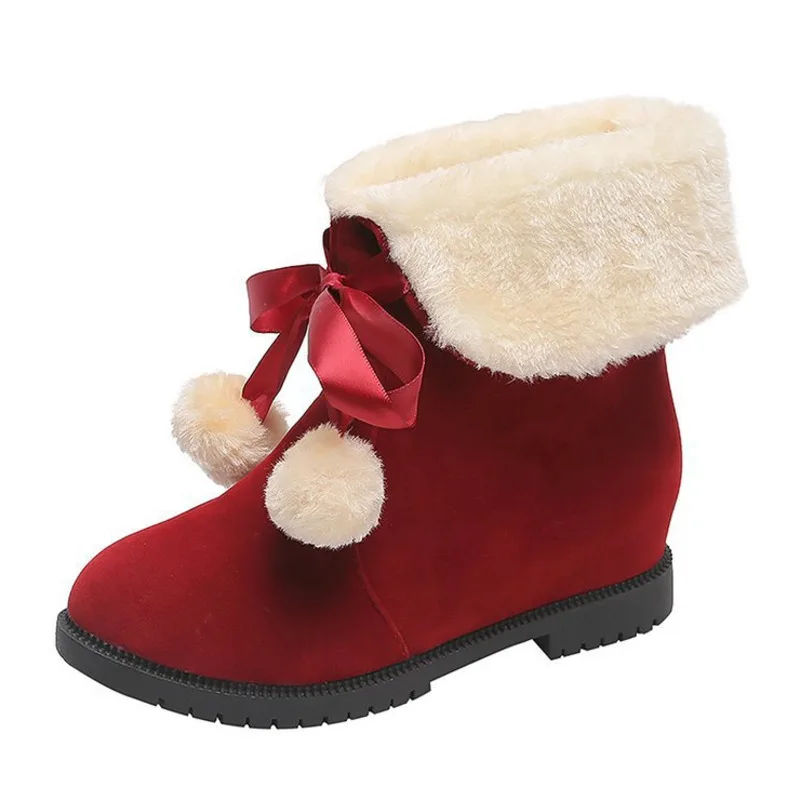 

Snowy Boots 2023 New Large Women's Bow Plush Ball Plus Warm Medium Sleeve Two Wear Cotton sneakers platforms snake print shoes