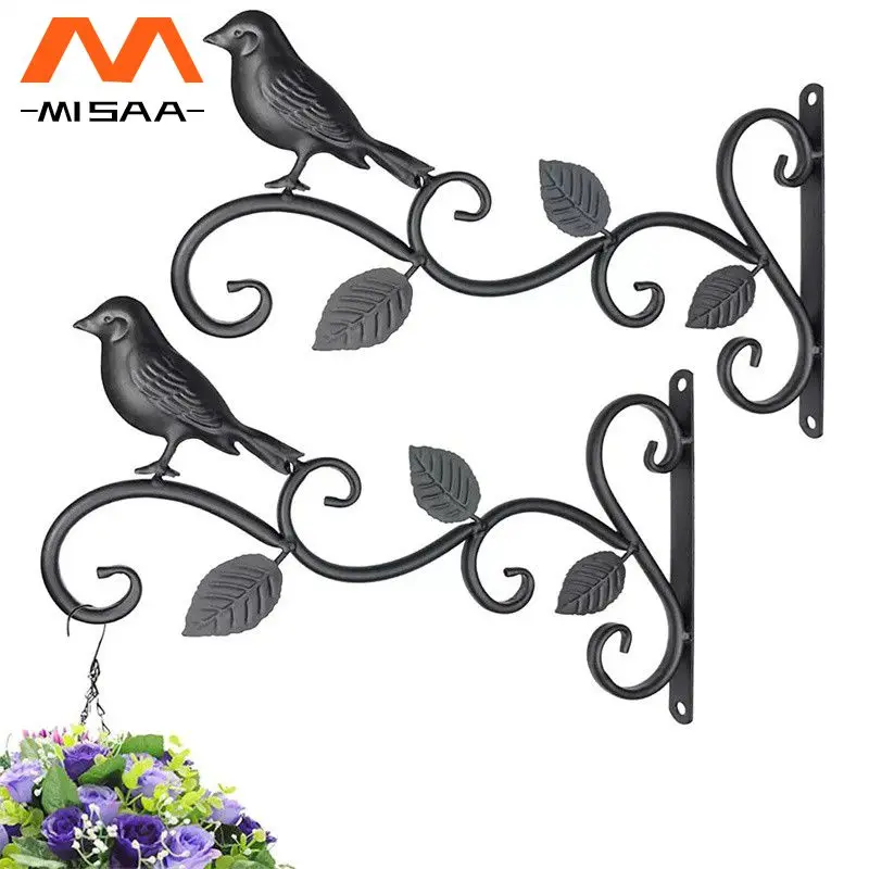 

Wall Hanging Basket American Strong Glossiness Unique Design Antirust Polishing Smooth Mysterious Outdoor Decoration Metal Black