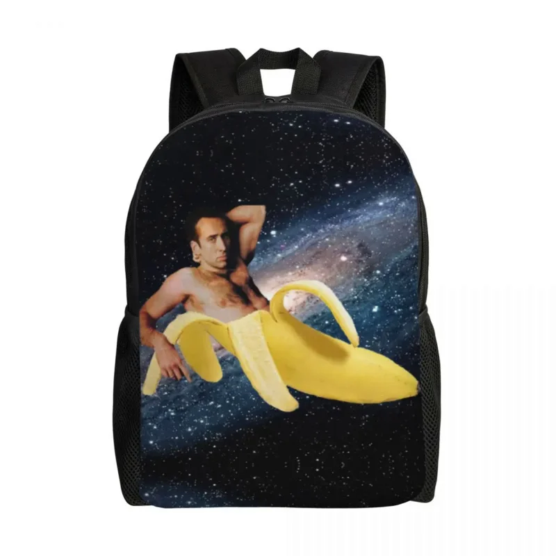 

Nicolas Cage In A Banana Travel Backpack Women Men School Computer Bookbag Space College Student Daypack Bags