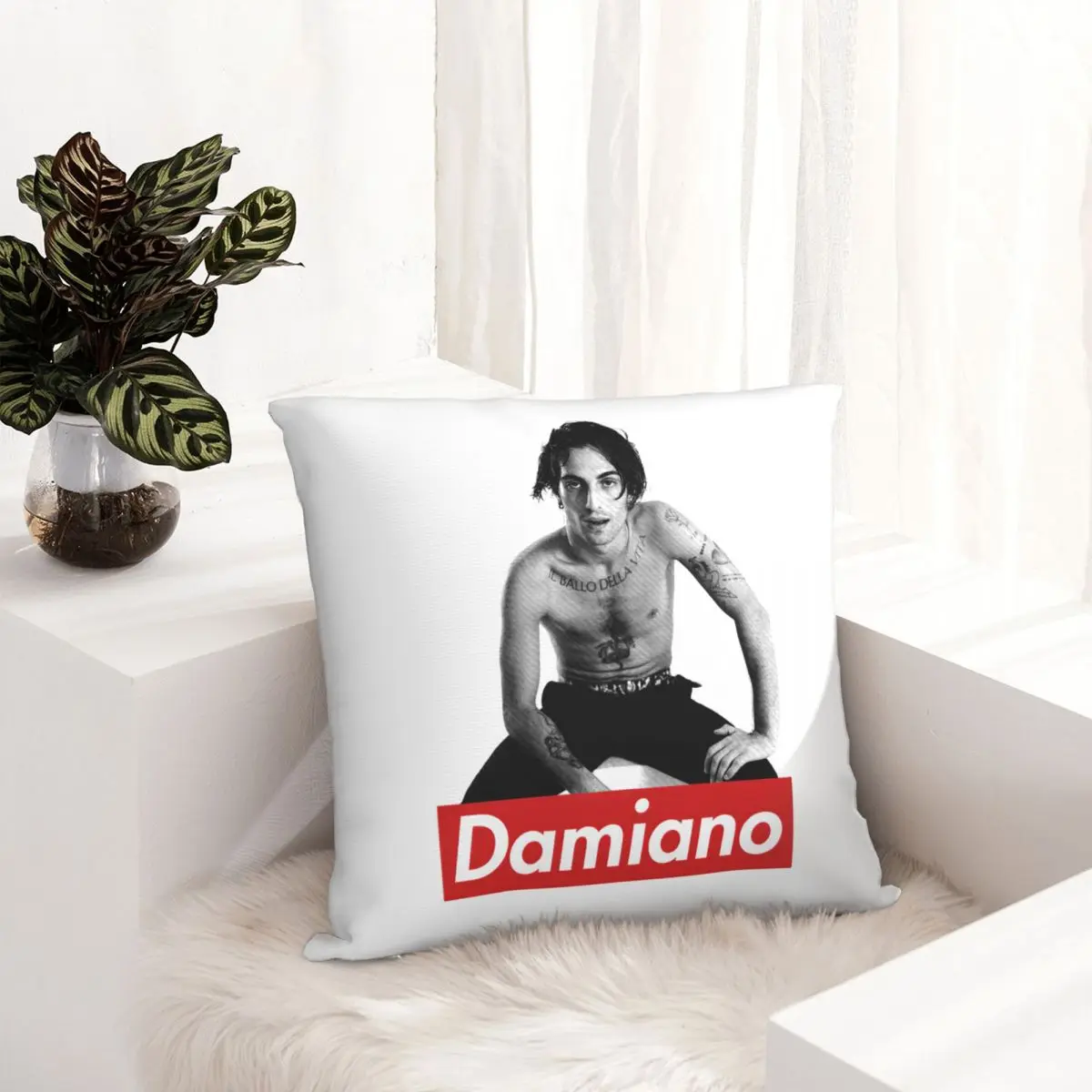 

Maneskin,Damiano David pillowcase printed cushion cover sofa waist pillow pillow cover
