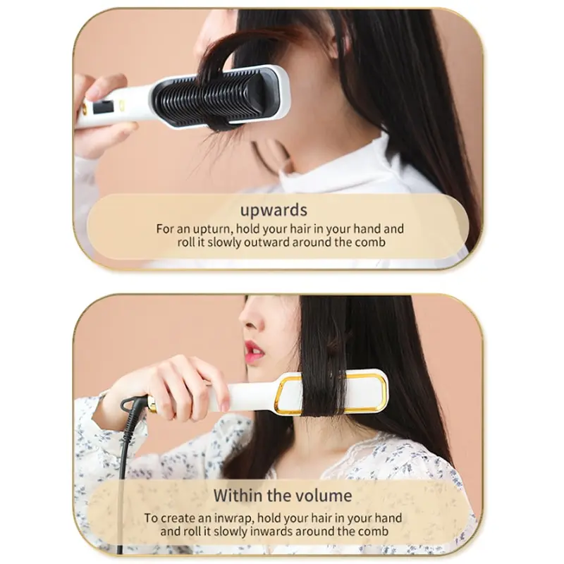 Hair Straightener Men Beard Comb Tourmaline Ceramic Hair Curler Brush Comb Straighteners Curling Iron Brush hair straightener hair straightener brush hair straightener comb