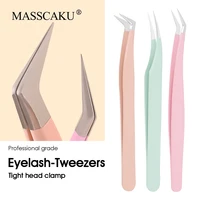 New Arrival 402 Stainless Steel Lash Grafting Tools 45 Degree Non-magnetic High Precision Curved Lashes Tweezers Easy to Operate 1