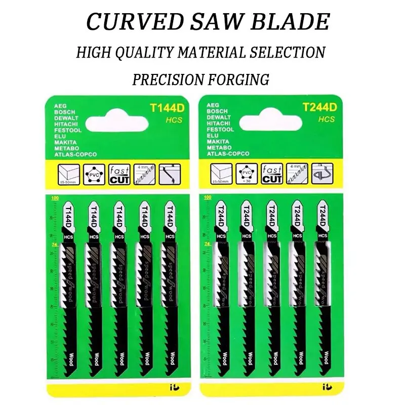 5Pcs High Quality Curved Saw Blades with Extended Woodworking Electric Saw Blades for Cutting Thick Wooden Boards