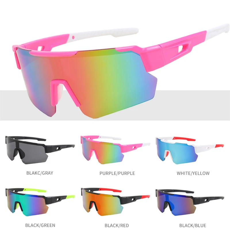 Wrap-around Sports Glasses Mirrored Reflective Lenses UV Protection Anti-Fog for Cycling Skiing Outdoor Activities Men Women