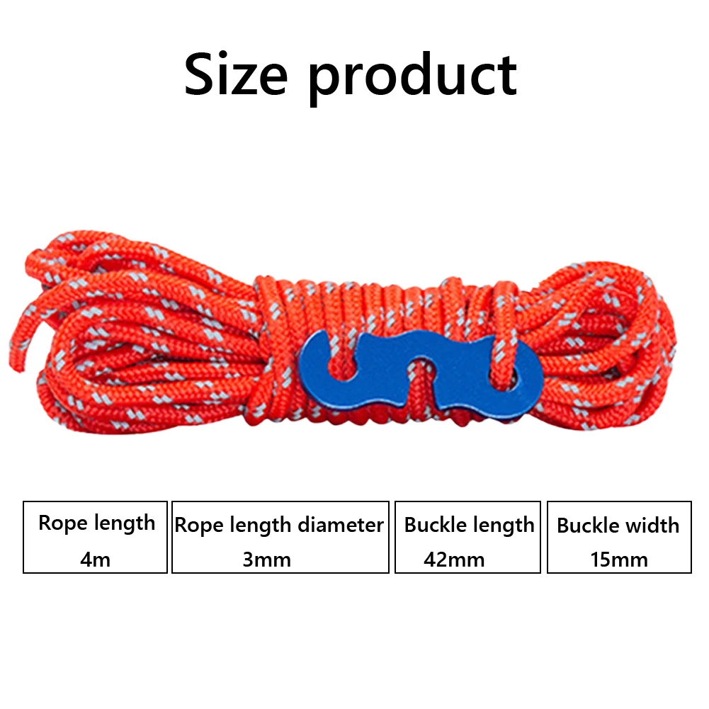 8 PCS 3mm Reflective Camping Rope Outdoor Tent Guy Ropes Camping Canopy Cord for Camping Hiking Canopy Shelter Outdoor Activity