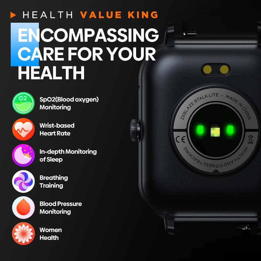 Zeblaze Btalk Lite Ʈ ġ 1.83 ġ TFT ÷  ȭ 24H  ڵ ǰ  IP68  ȵ̵ IOS