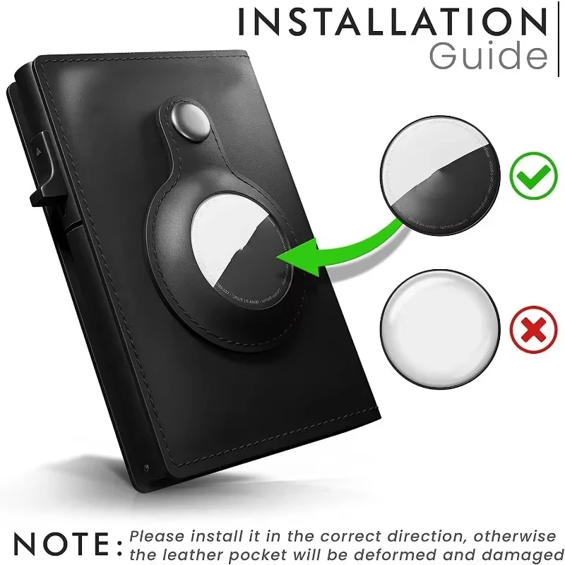 Smart AirTag Wallet for Men Minimalist AirTag Holder Leather Wallet with RFID Blocking Card Holder 4