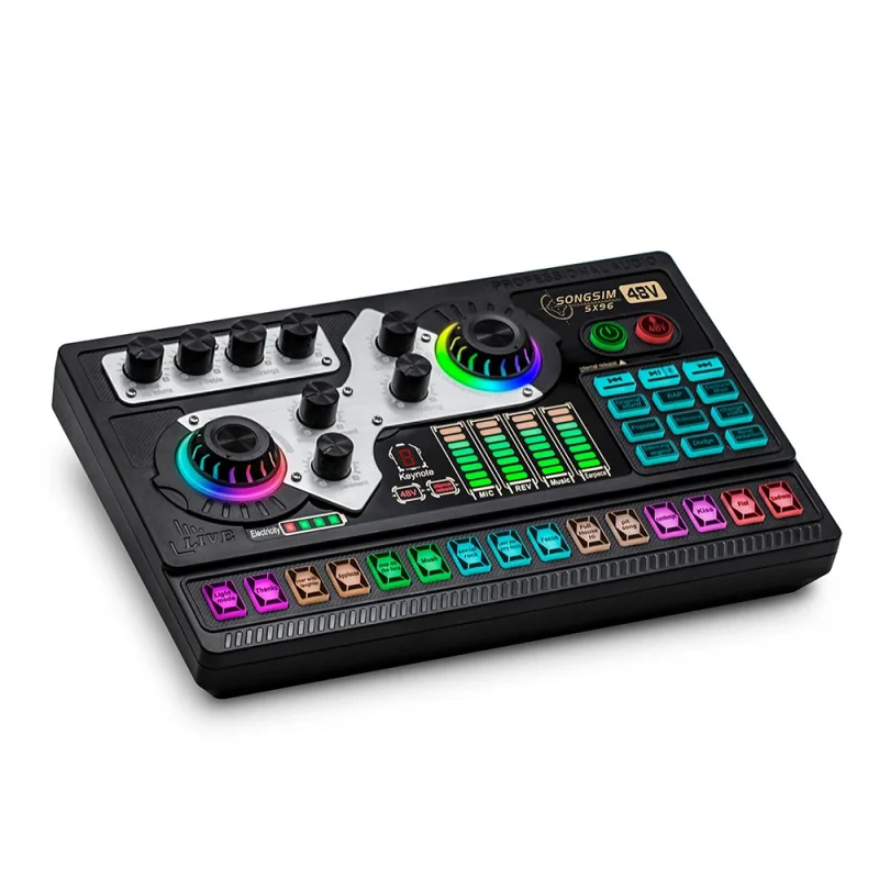 OTG USB-C 사운드 카드 XLR 입력 48V 팬텀 파워 오디오 믹서 (팟캐스팅, 라이브 스트리밍, PC, 휴대폰용) 신제품