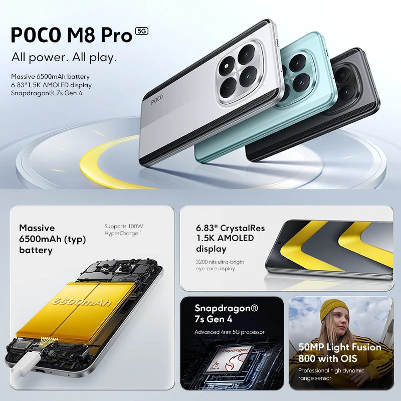 World Premiere】POCO M8 Pro 5G Smartphone Global Version NFC