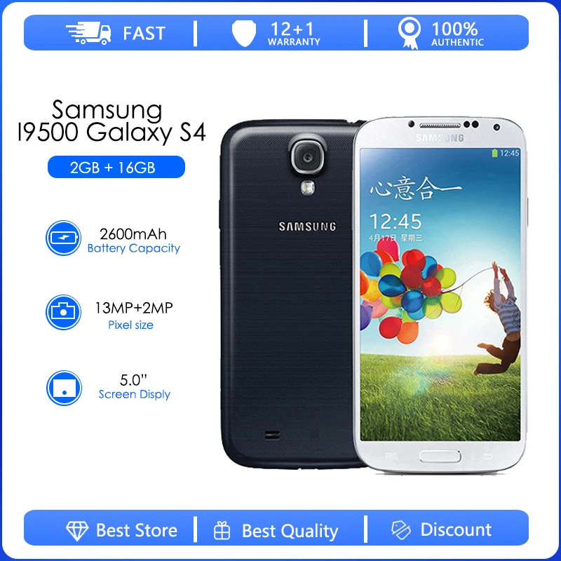 Samsung-Smartphone Galaxy s4,オリジナルの再生品,Galaxy s4,i9500,i9505,3g,4g,5.0インチ,2GB  RAM,16GB ROM - AliExpress 携帯電話  電気通信