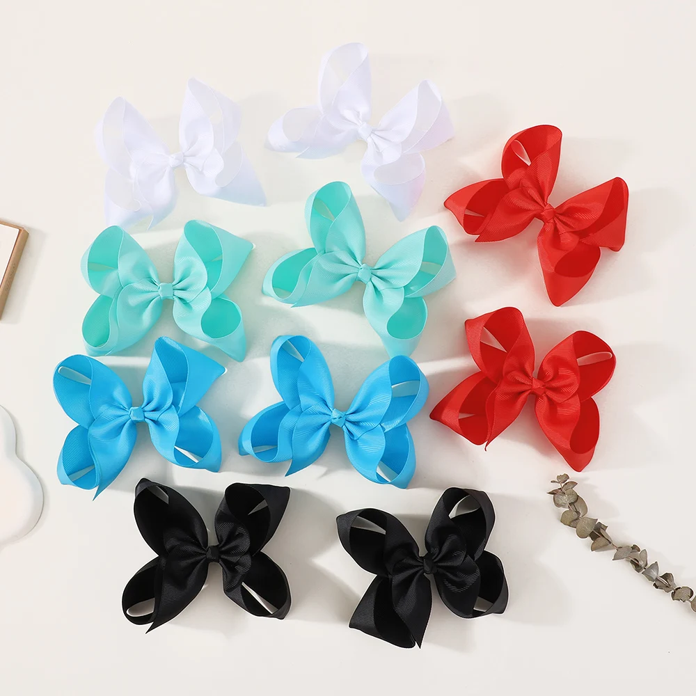 BABY BOWS 1Pcs 6inch Solid Colors Grosgrain Ribbon Hair Clips for Girls Large Hairpins Boutique Barrettes Kids Hair Accessories