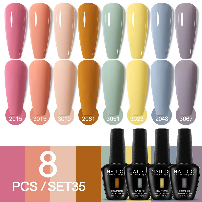 Deluxe 8-Piece Gel Nail Polish Set for Professional DIY Manicures