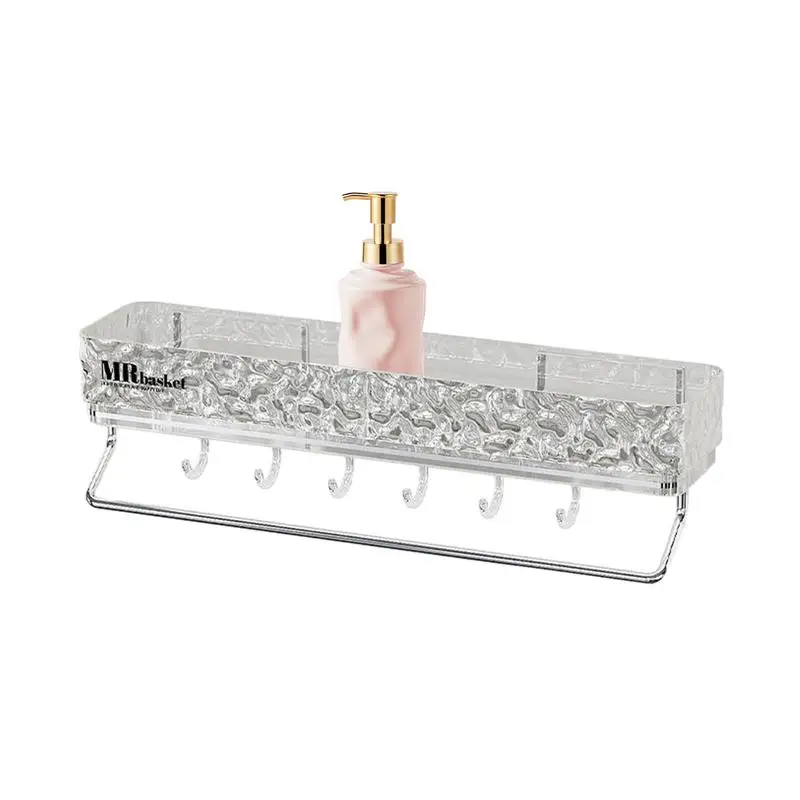 

Bathroom Shelves For Shower Bathroom Organizer Shower Rack Adhesive Towel Bar No Drill Shampoo Holder Shower Organizer Home