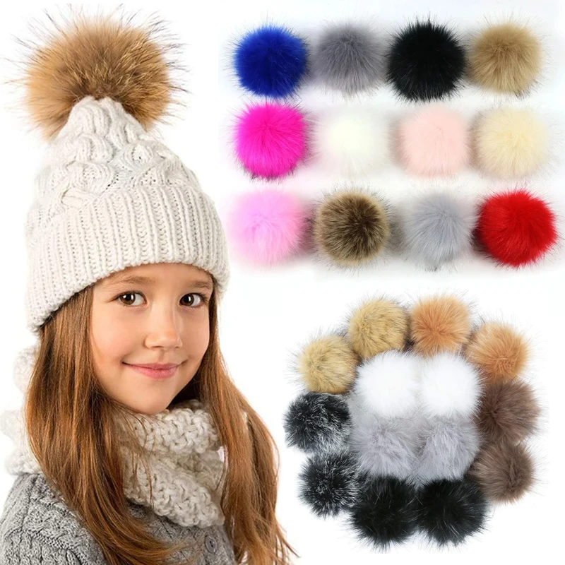 Pompones Para Gorro De Tejer Manualidades 16 Piezas 8cm