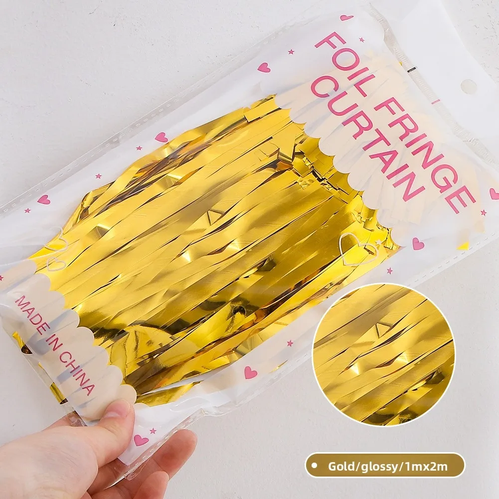 1 Confezione di Tende con Frange in Lamina per Adulti e Bambini, Sfondo per Foto Booth, Decorazioni per Matrimoni, Compleanni, Baby Shower, Natale - immagine 4