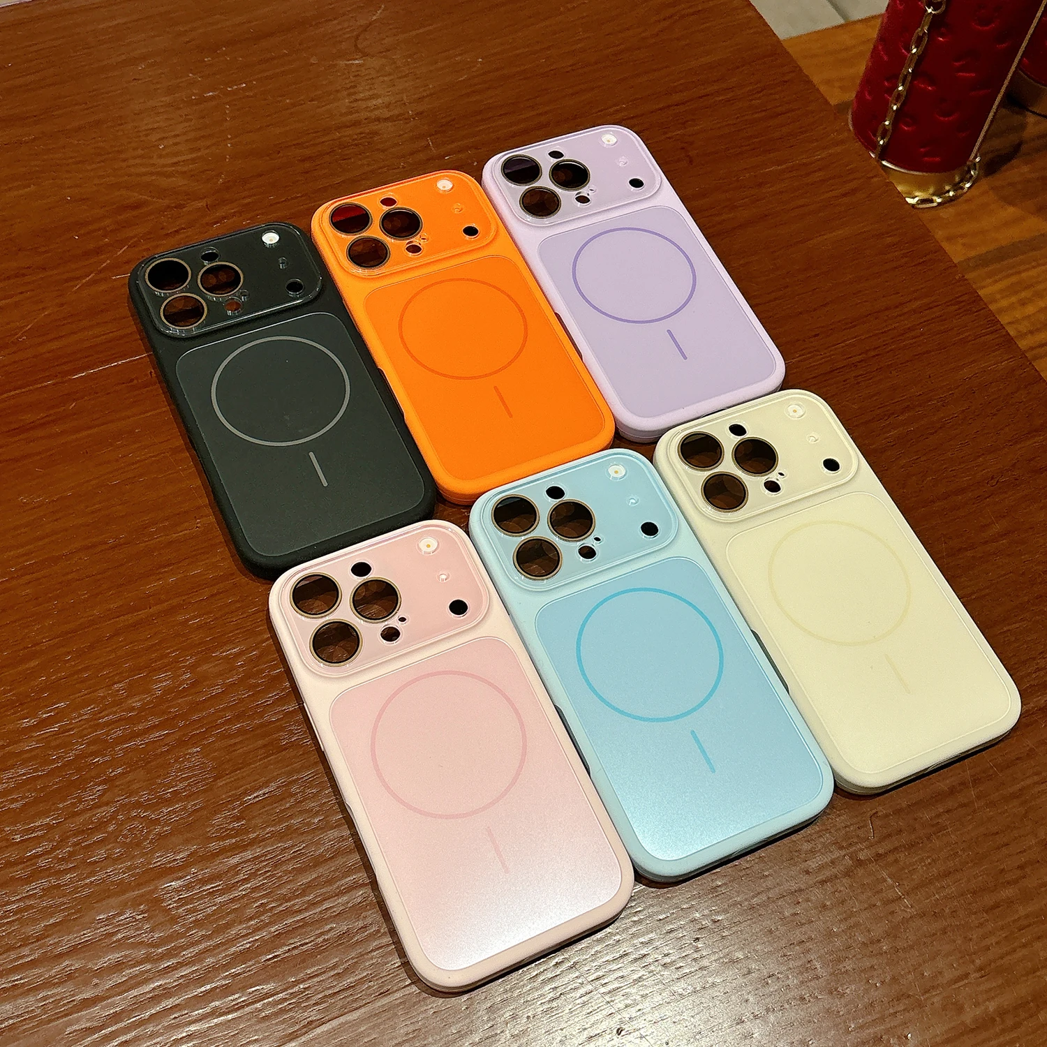 Magnetic Liquid Silicone Acrylic Case with Lens Film and Enhanced Protection