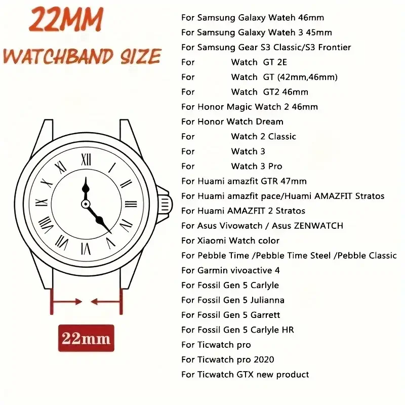 Premium Leather Silicone Magnetic Watch Strap Bracelet, 20mm/22mm, Multiple Sizes Available