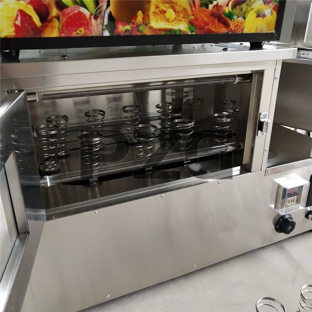Description Picture 6 of item2 Cones 2 Umbrellas 4 Heads Pizza Cone Machine Pizza Oven Electric Stainless Steel Snack Cone Pizza Making Machine
