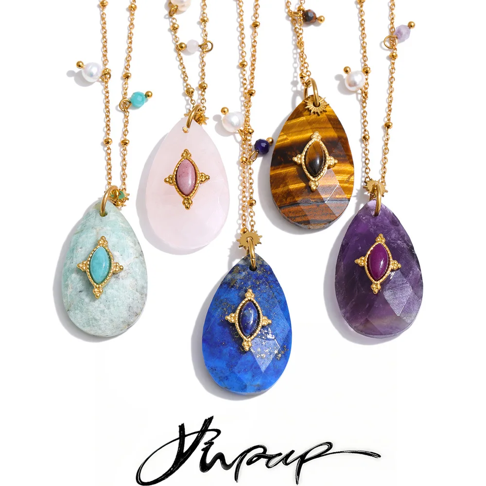 Yhpup 32mm Drop Pendant Necklace Women