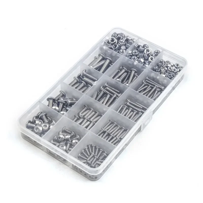hex cabeca de botao parafusos porcas variedade kit m3 m4 m5 515pcs 04