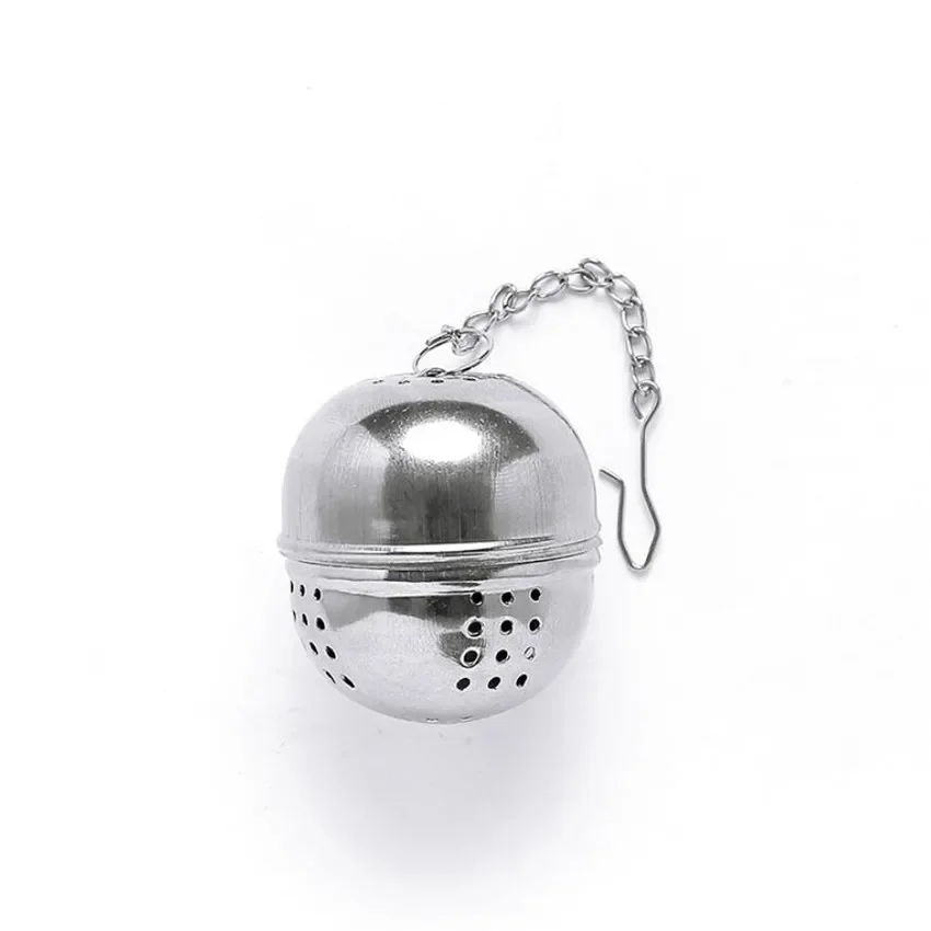 Stainless Steel Ball Tea Infuser Mesh Filter Strainer w/hook Loose Tea Leaf Spice Ball with Rope chain Home Kitchen Tools