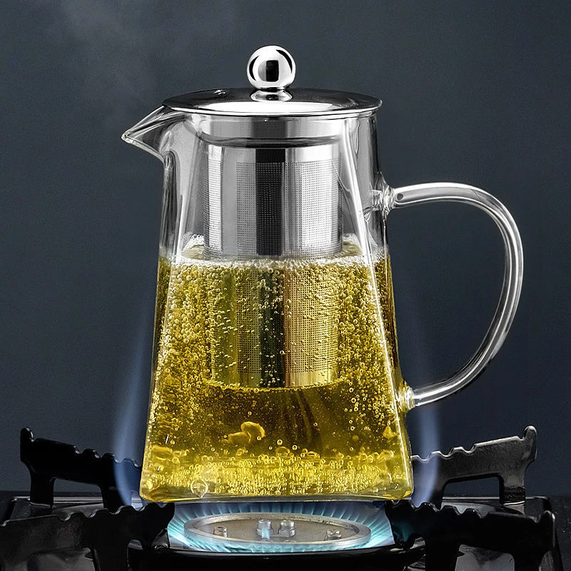 Teaware Transparent Borosilicate Glass Teapot Heat Resistant Large Clear Tea Sets Puer Kettle Home Flower Teapots Dropshipping images - 6