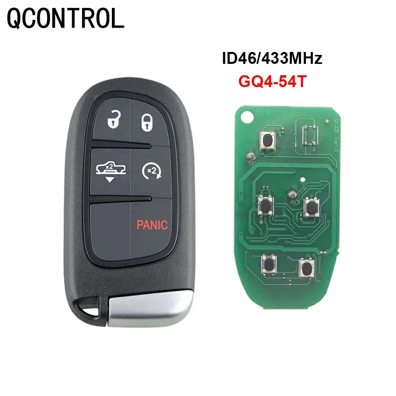 Qcontrol Smart Remote Car Key 433Mhz Per Jeep Cherokee 4A Chip Gq4-54T No Mark2014 2016 2017 2018 Keyless Entry Hitag Aes