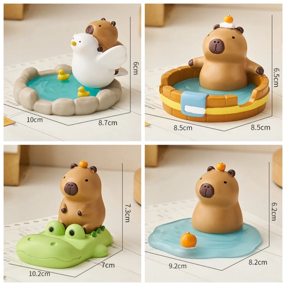 악어 Capybara 전화 홀더 장식 동물 인형 Capybara Mobole 전화 스탠드 크리 에이 티브 데스크 장식 Capybara 모델 장난감