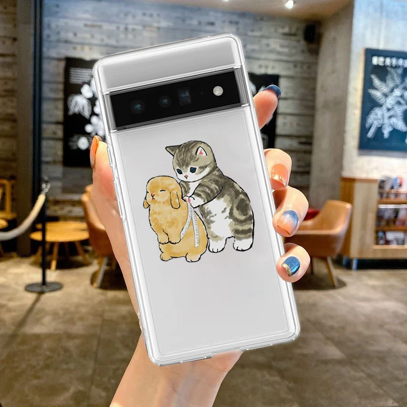 Charming Cat Cartoon Phone Case - Shockproof Clear Silicone TPU Cover