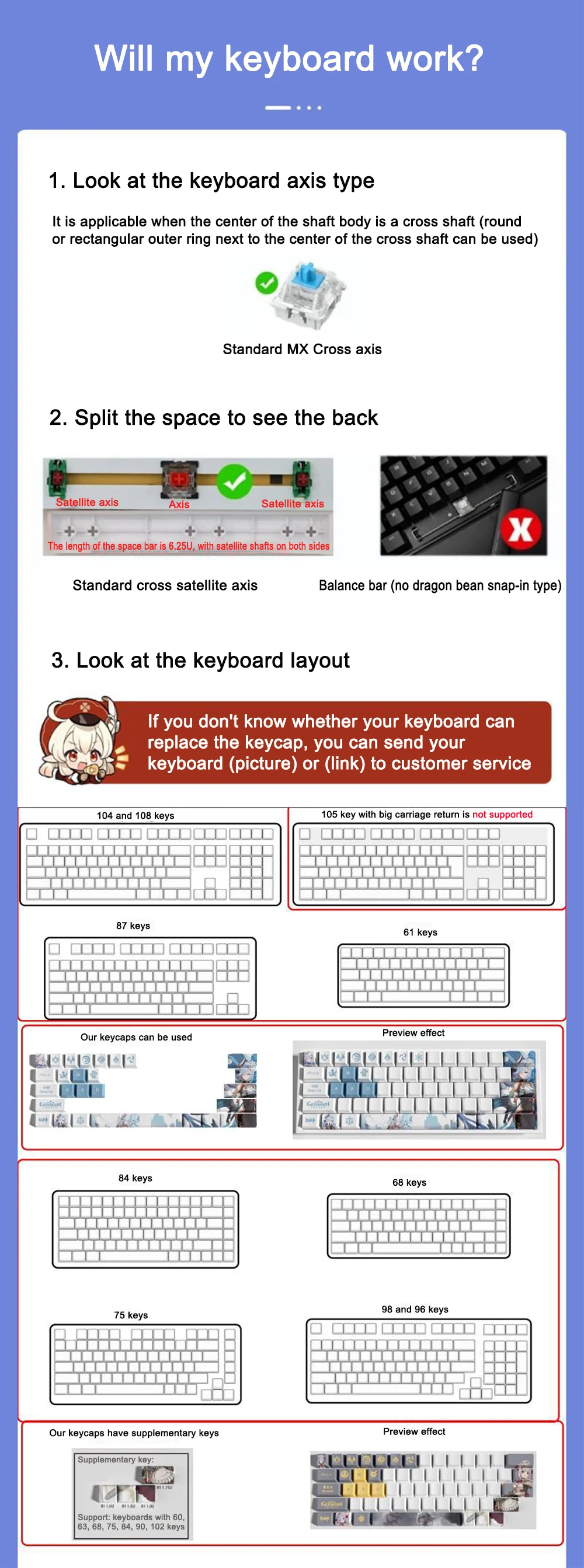 Genshin Impacto Keycaps Set, Kazuha Ganyu, 29