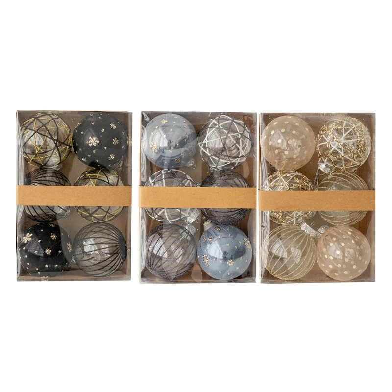 

6pcs/box Painted Christmas Hanging Ball Bauble for Christmas Tree Decoration Holiday Wedding Party Decor 2023 New Year Dropship