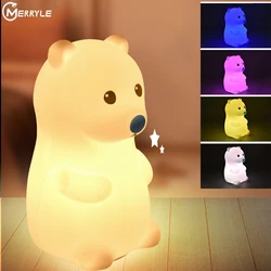Lampe led colorée en silicone avec interrupteur tactile, design de dessin animé, luminaire décoratif d'intérieur, idéal comme cadeau d'anniversaire ou de nouvel an pour les enfants 