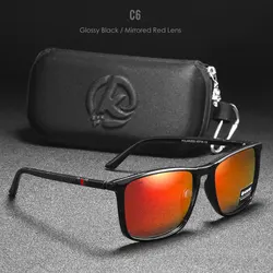 KDEAM Ultralight Polarized Sunglasses with Carrying Case (C6Mirrored Red)