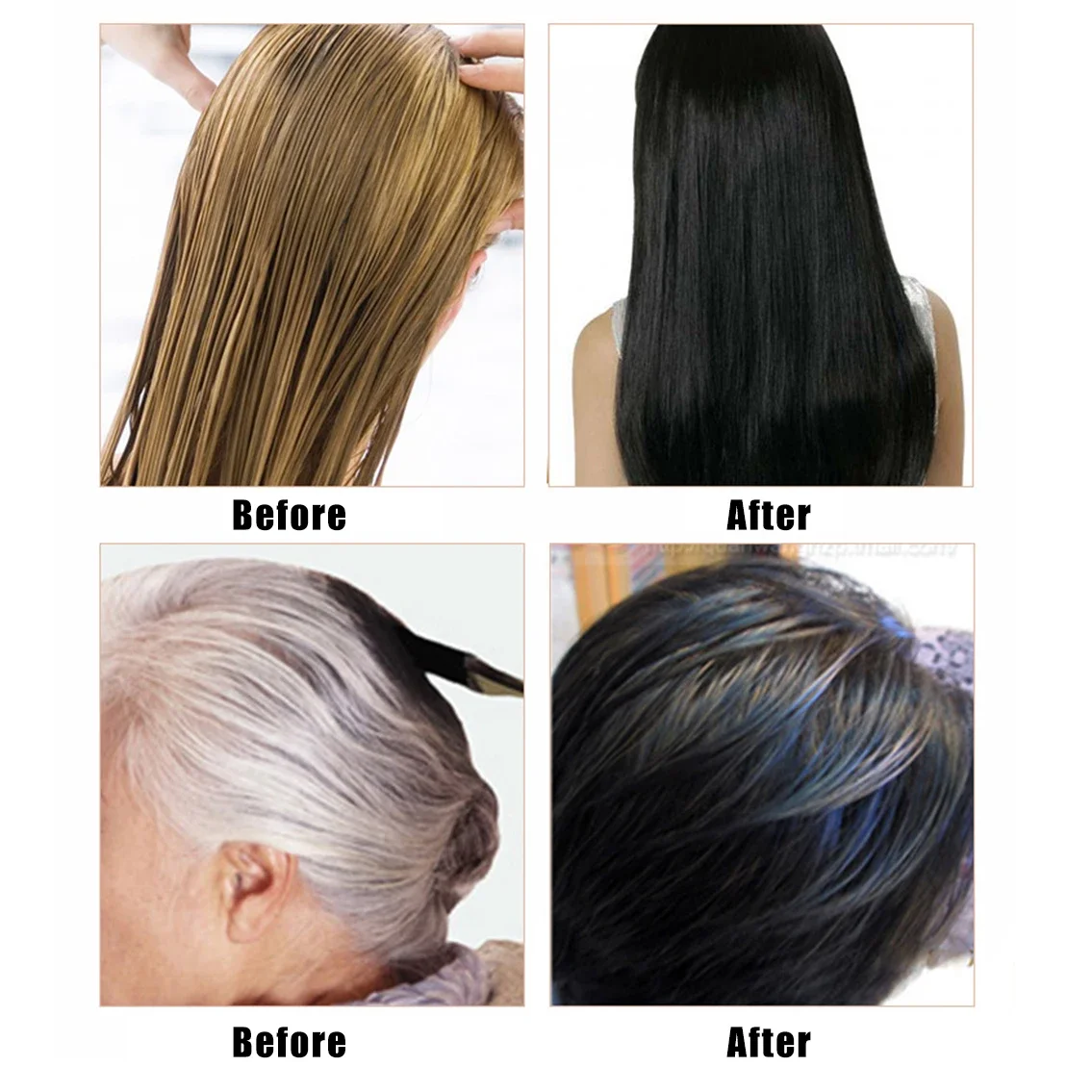 5 Minutes Fast  Natural Black Hair Dye Shampoo Organic Permanent Gray White Hair To Black Hair Dye Shampoo for Women Man 500ml 3