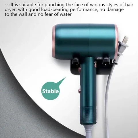 

2022 Hair Dryer Holder Stand Saving Space Punch-Free Wall Mounted Hair Dryer Storage Rack Aluminum Bracket for Dysons