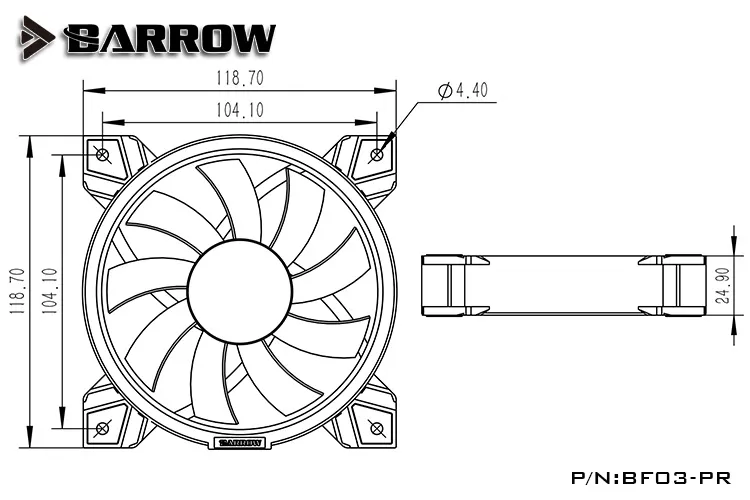 Barrow Pwm Size 120*120mm Fan Use For Radiator Computer Case With Aurora Rgb Light 4pin Fan 5v Rgb 3pin Support To Aura - Fans & Cooling - AliExpress