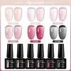 MEET ACROSS 6Pcs/Set Jelly Nude Pink Black Quick Extension Gel Nail Polish Transparent Finger Prolong Construction Nail Art Gel 1