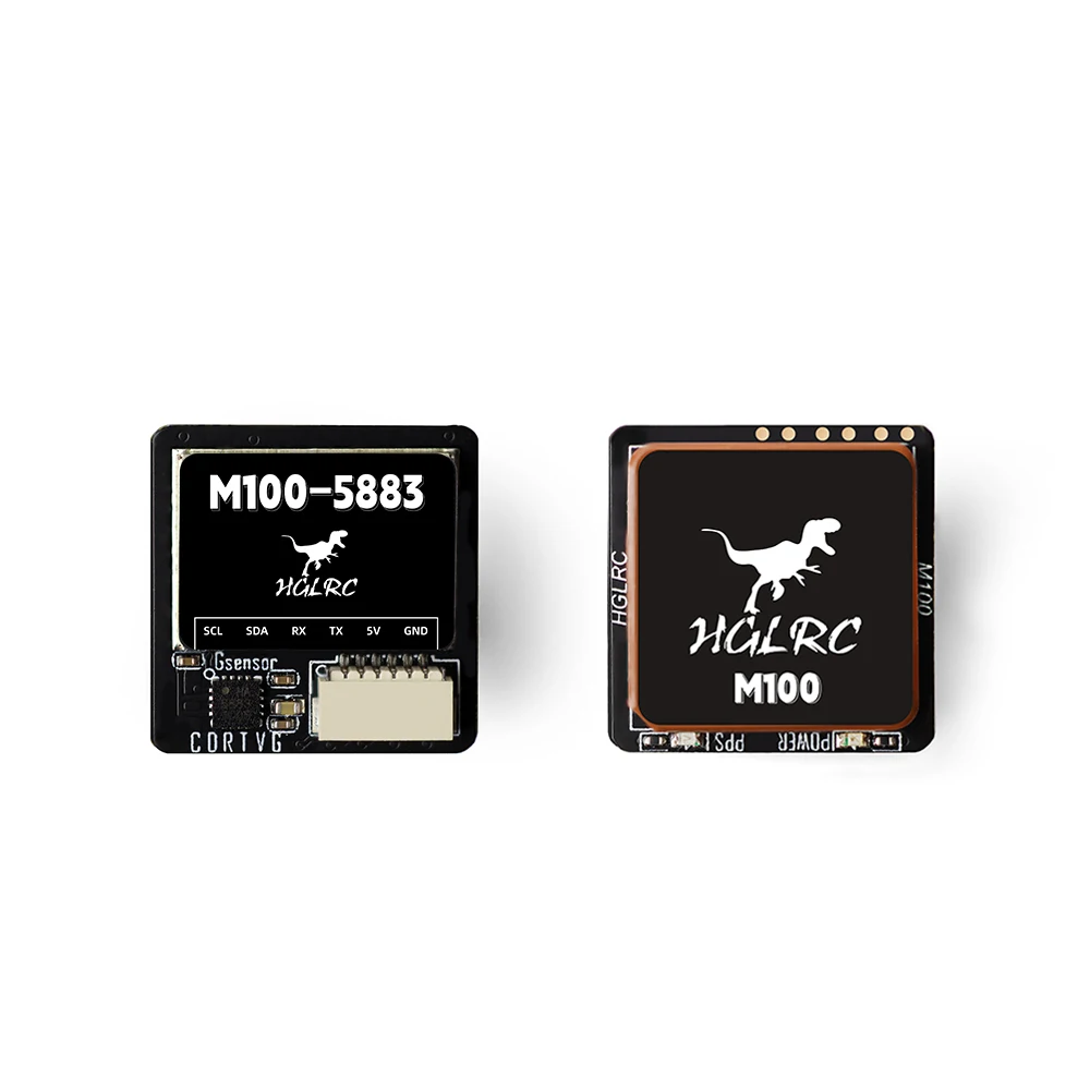 HGLRC M100-5883 나침반 세라믹 안테나가 장착된 M10 GPS 모듈 온보드 LED 표시기 RC 비행기 FPV 장거리용 21x21mm