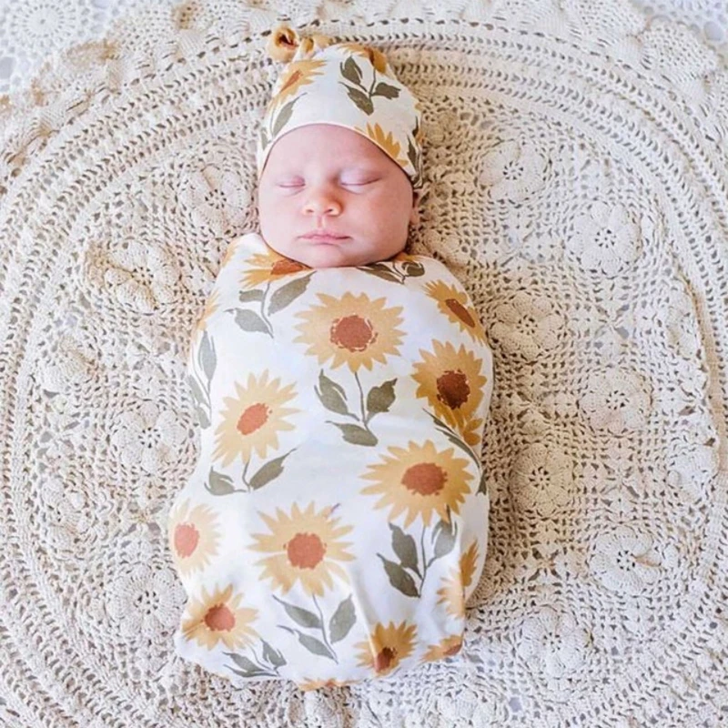 Newborn Baby Sleeping Bag Hat Set Wrap Swaddle Photography Props for Boys Girls