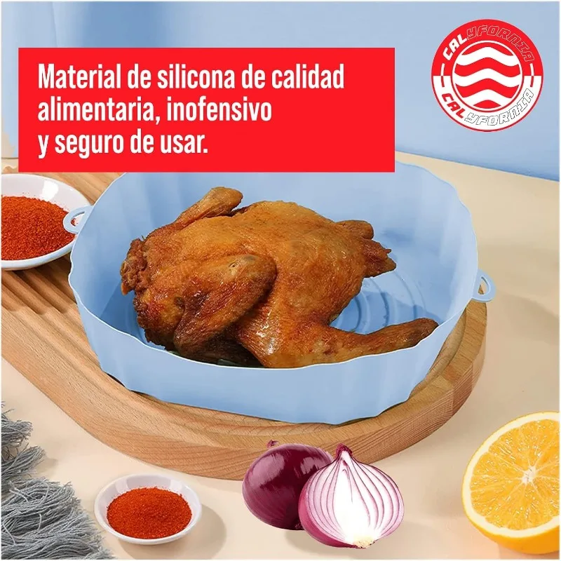 Reusable Air Fryer Silicone Pot Oven Baking Tray Airfryer Silicone Basket Pizza Fried Chicken Grill Pan Mat Kitchen Tool air fryer silicone tray