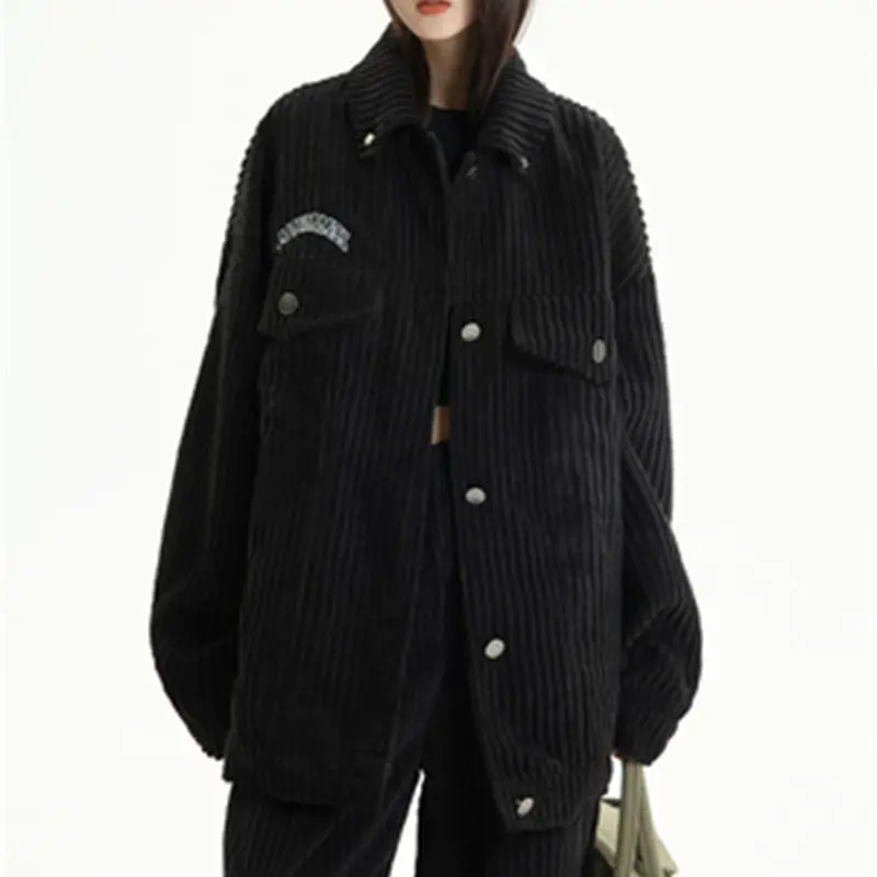 2022 Prefall New Corduroy Jacket Men and Women's Fashion Brand Korean Version Retro Couple Casual Loose Jacket Two-piece Commute