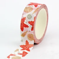 NEW 1PC 10M Decor Nautical Starfish Shell Conch Set Washi Tape for Scrapbooking Journaling  Masking Tape Cute Stationery 1