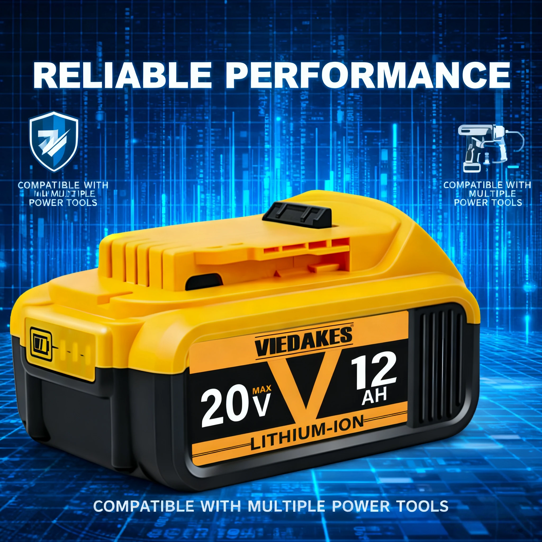 20v 10AH 8AH 12AH, For Dewalt 20V rechargeable tool battery DCB200 DCB201 DCB206