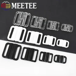 30Sets Plastic Bikini Buckle 10/15/20/25mm Resin Front Closure Adjustor Snap Button Underwear Bra Bow Tie Clasp Sewing Accessory